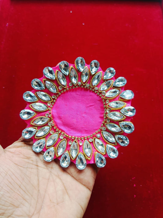 Pink Round stone Buti Patches - 10pc