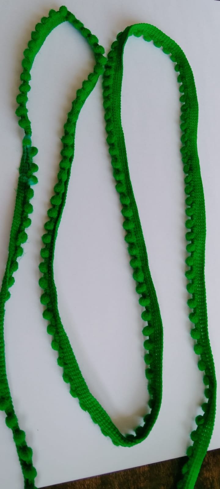 PomPom Lace - 1 mtr - Dark Green