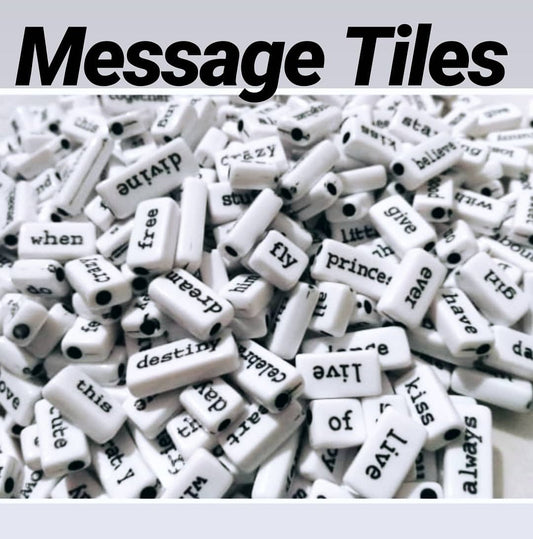 Message Tiles- 50 pieces- White and Black