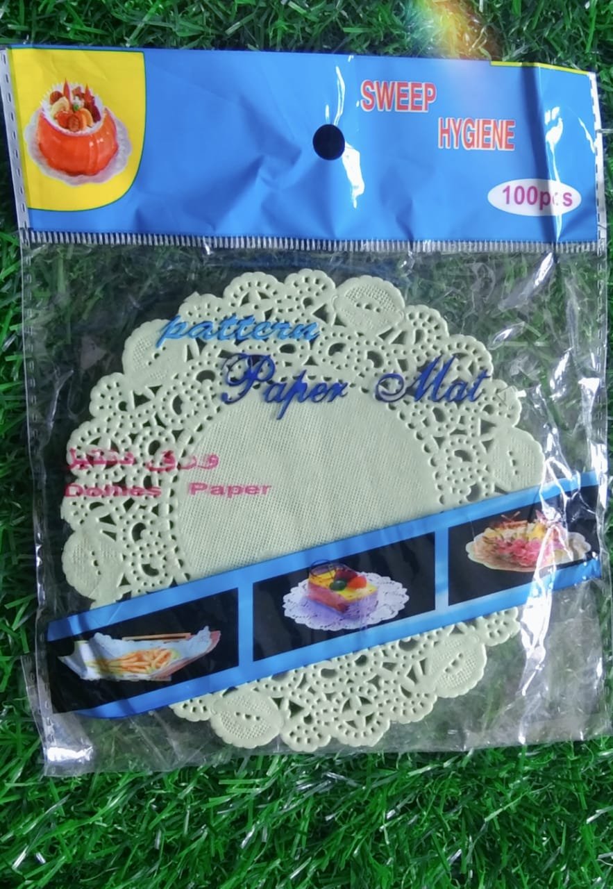 ROUND PAPER DOILIES - 4.5" (GREEN)