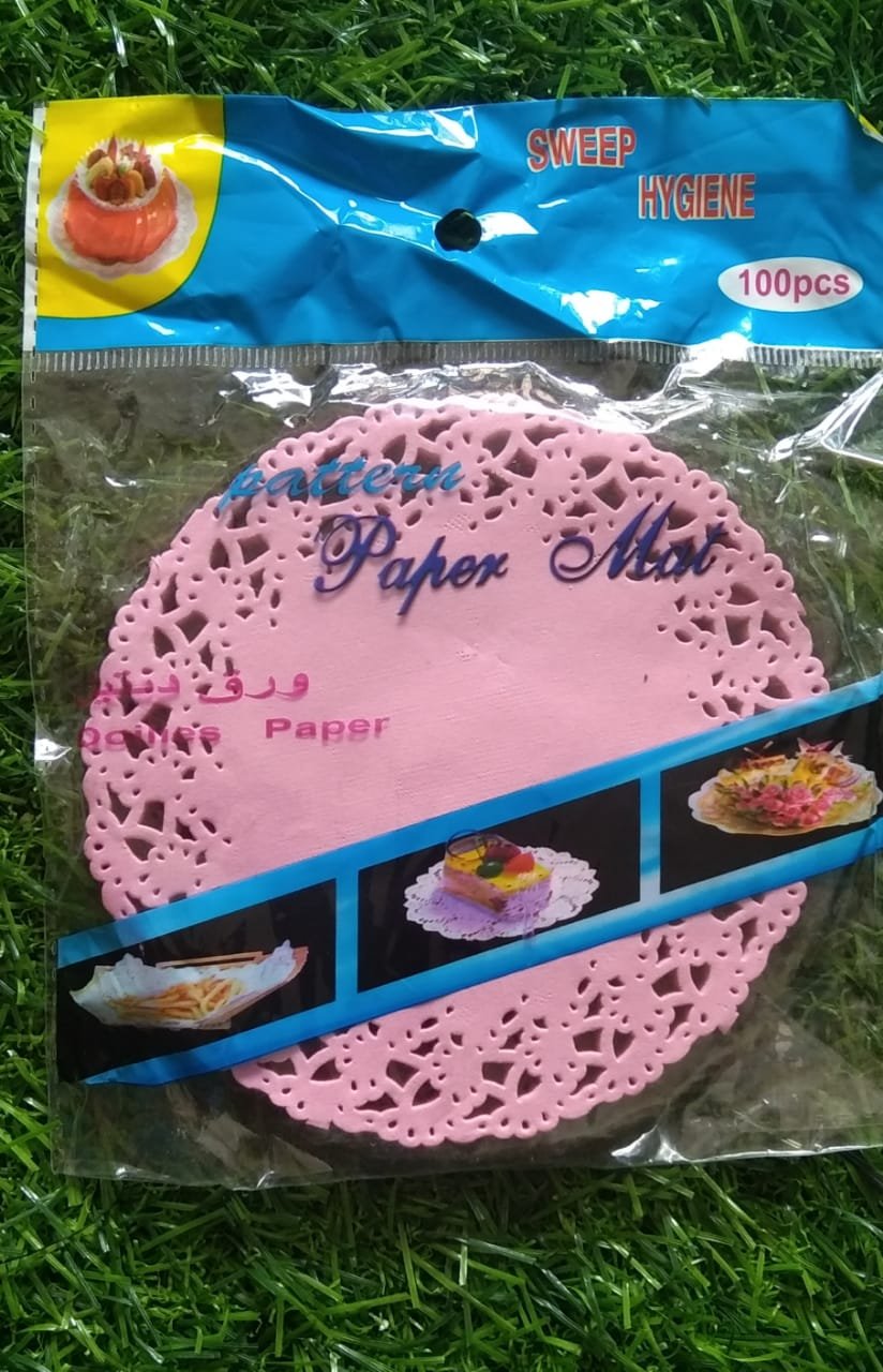 ROUND PAPER DOILIES - 3.5" (PINK)