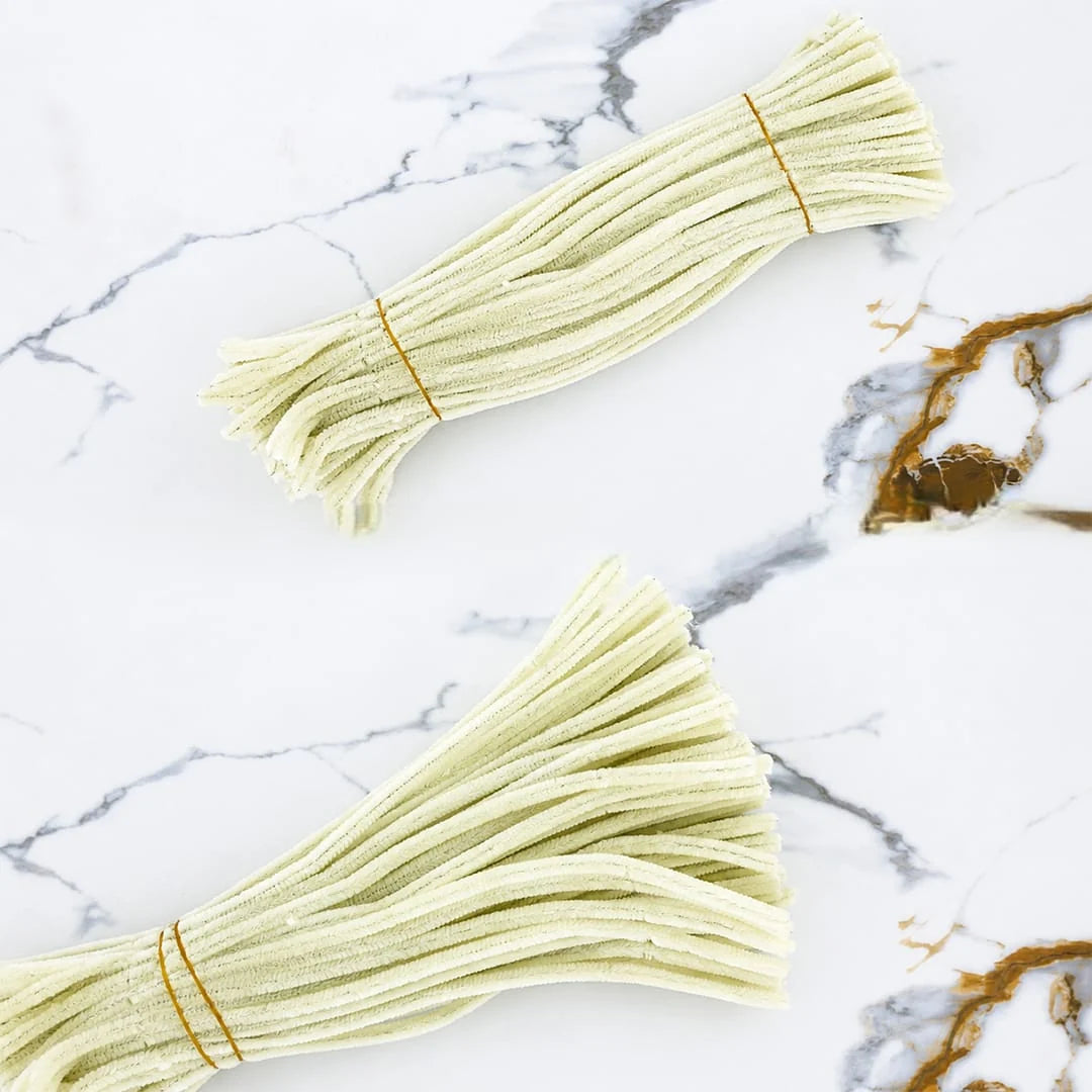 Plain Pipe Cleaners 8mm (Chiffon White) - 100pc