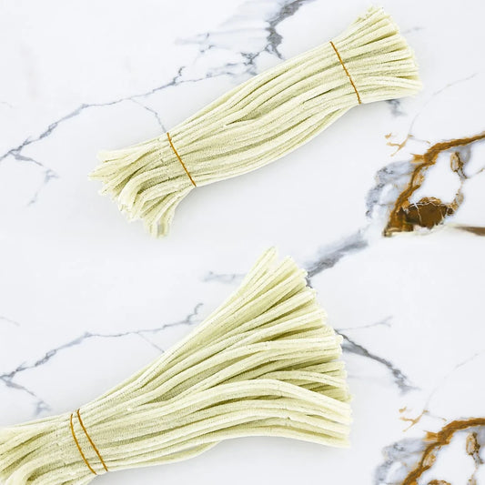 Plain Pipe Cleaners 7-8mm approx (Chiffon White) - 100pc