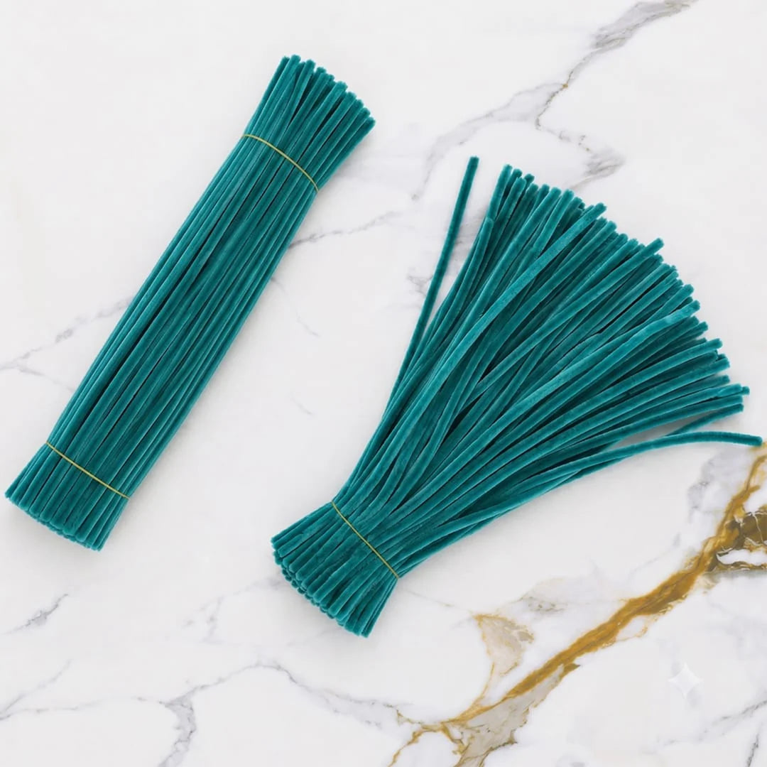 Plain Pipe Cleaners 8mm (Capri Green) - 100pc