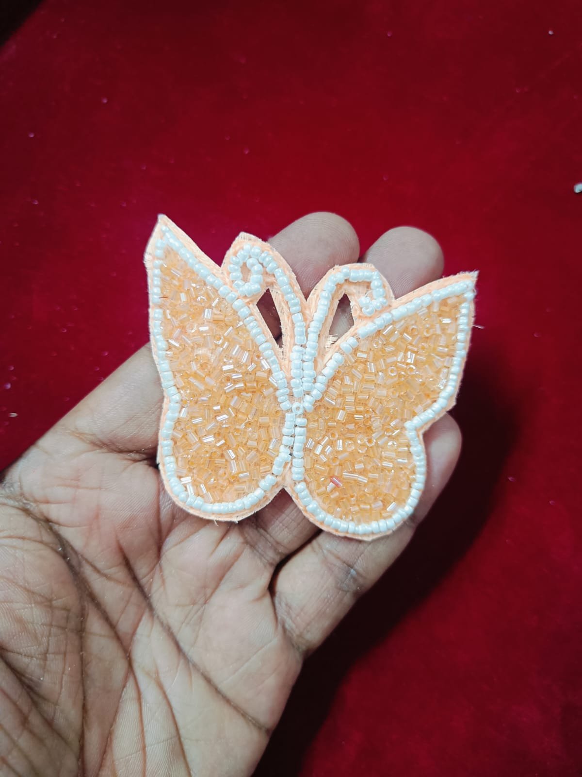 Peach Butterfly Buti Patches - 10pc