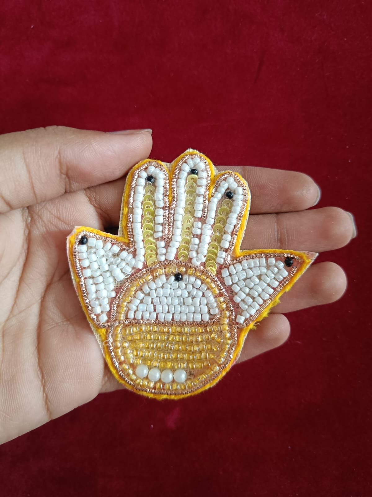 Yellow Hand Buti Patches - 10pc