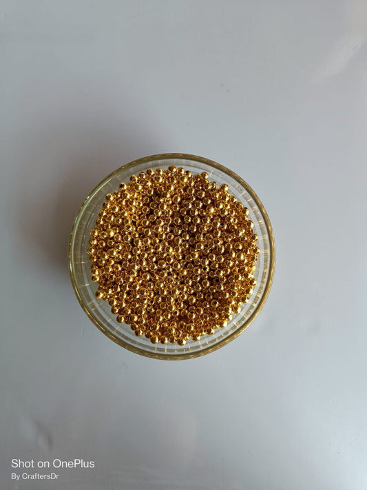Moti /Pearls /Beads – Golden (100gm) – 6mm