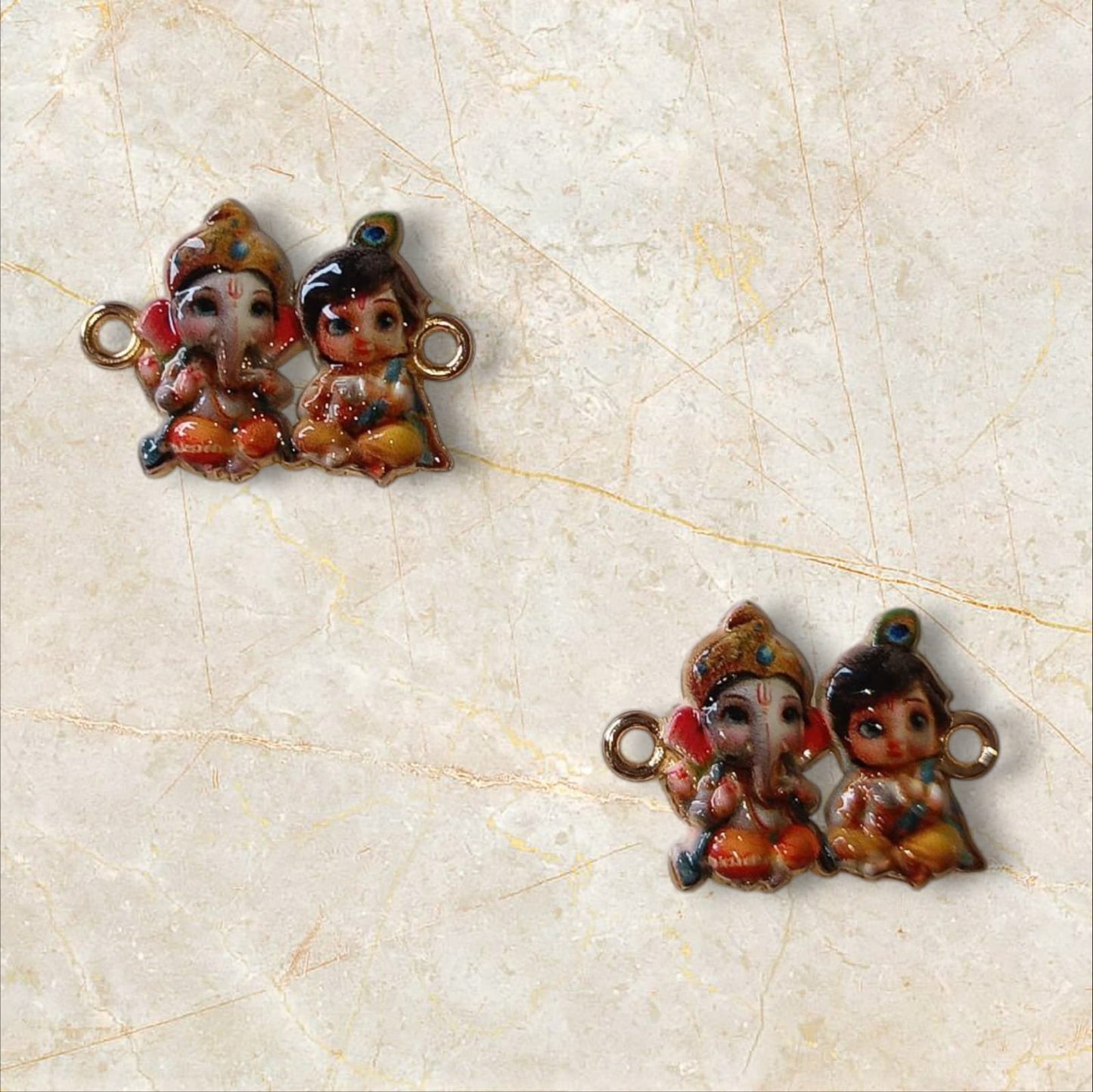 Ganesh Kartik 3D Rakhi Charms - 1pc
