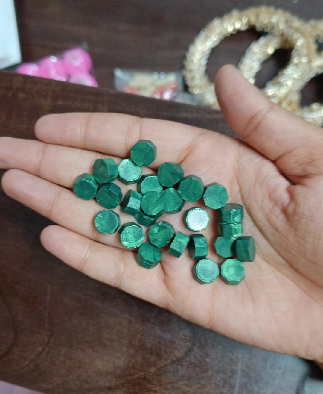 Wax Seal Beads (Dark Green) - 50pc