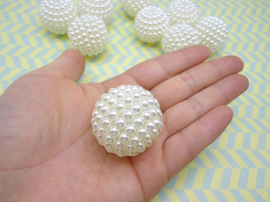 Moti /Pearls /Beads White (100gm) - 30mm