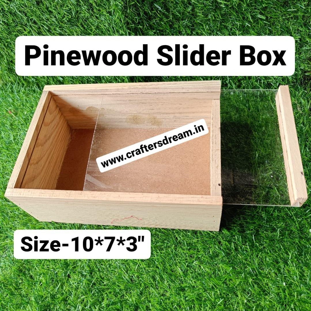 Pinewood Slider Box - 10*7 Inch