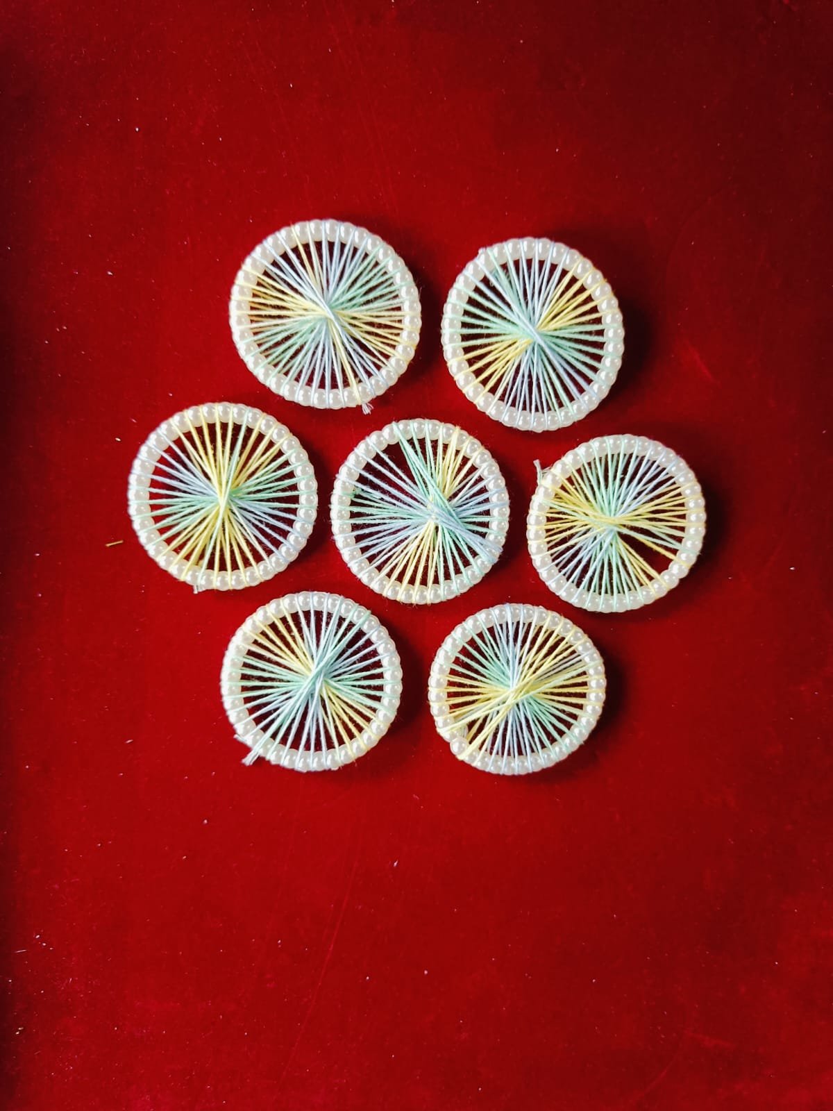 Colourful Moti Jaal Ring - 10pc