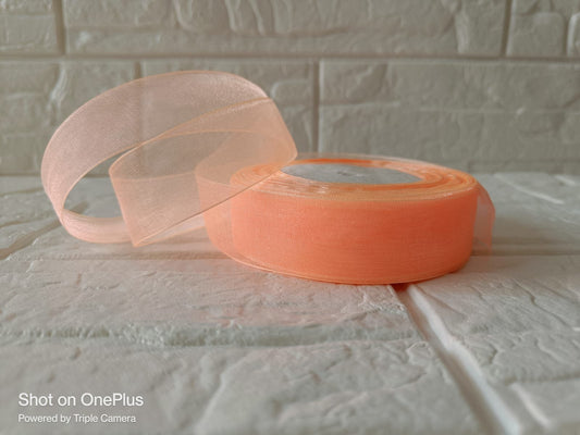 Organza Ribbon 1inch - Peach