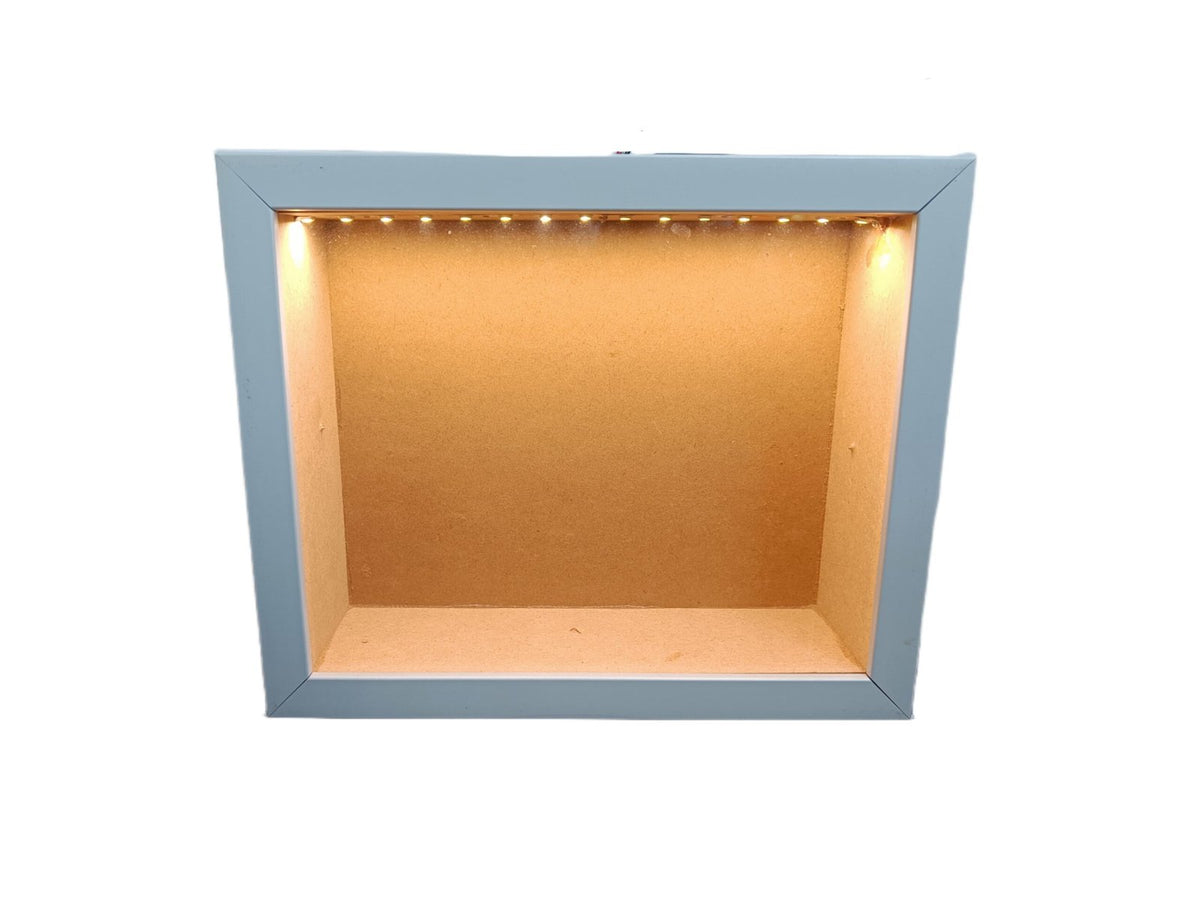 Shadow Box Glass Frame – 10*12 Inch (White) With LED Light