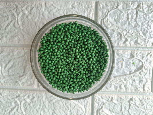 Moti /Pearls /Beads - Dark Green (100gm) - 4mm