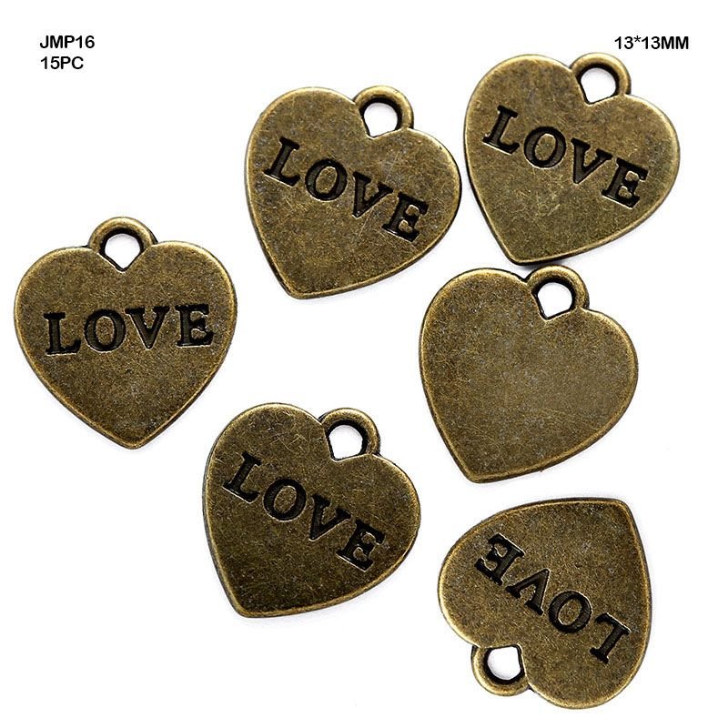 Heart Love Pendants Copper (JMP16) - 15pc