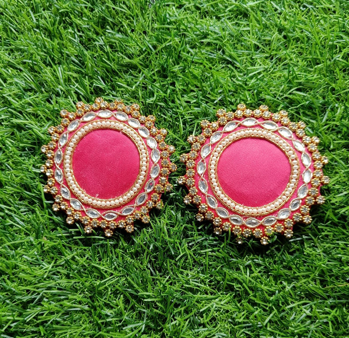 Round Buti Patches Pink (3.5inch) - 1pc
