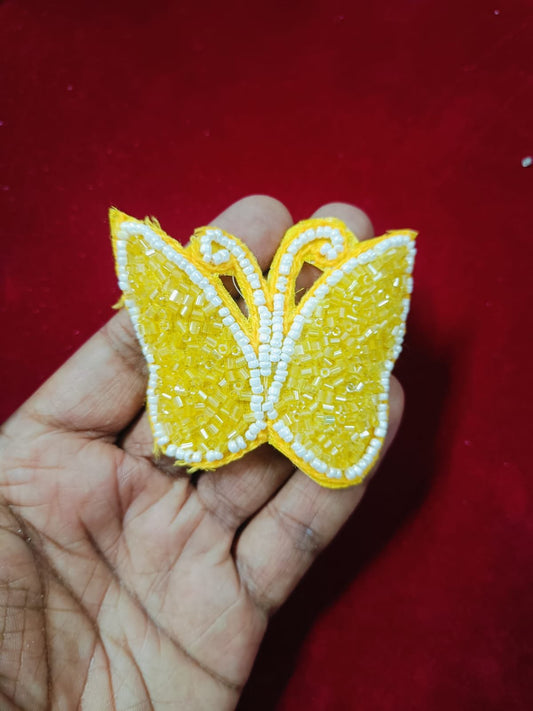 Yellow Butterfly Buti Patches - 10pc