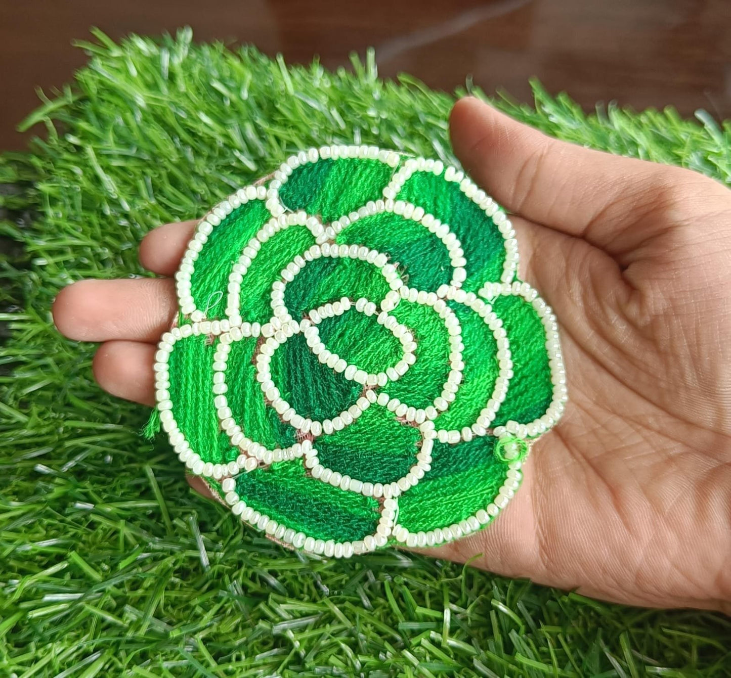 Flower Buti Patches (Green) - 10pc