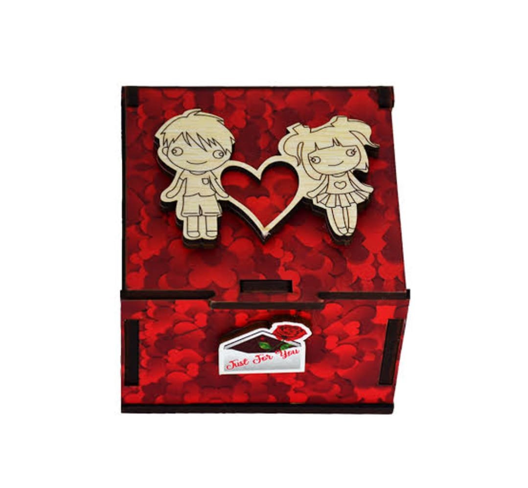 Paradise Love Wooden Box,Greeting Card for Special One, Love Messages Popup Romantic Gift Box