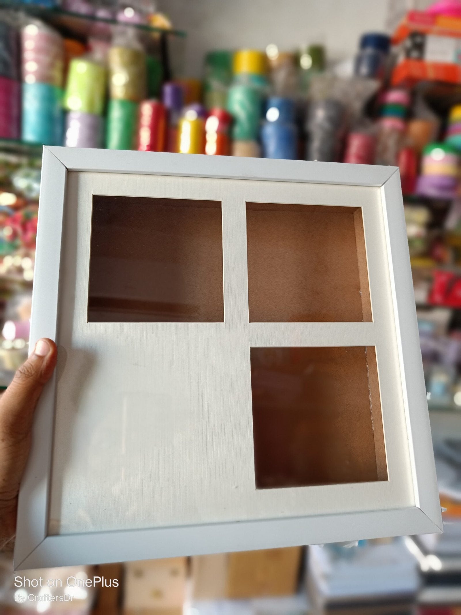 Shadow Box Glass Frame with Mount – 12*12 inch (White)