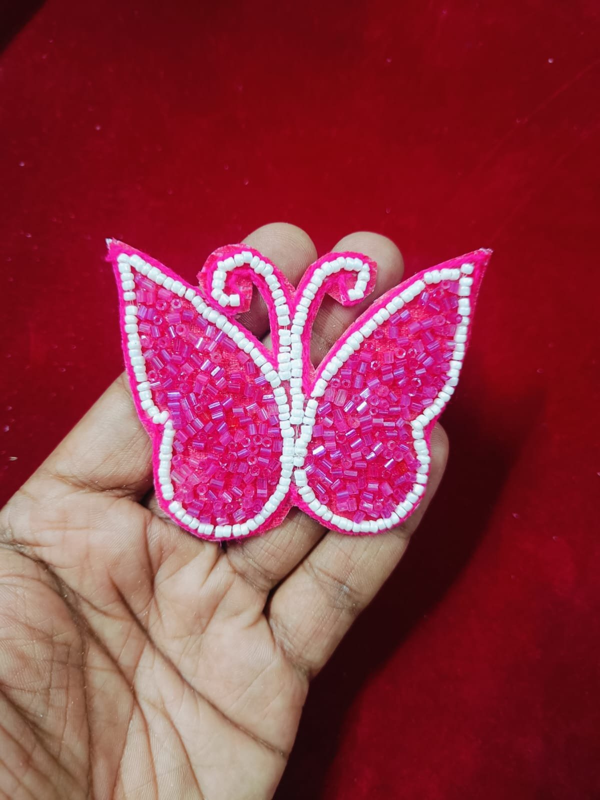 Pink Butterfly Buti Patches - 10pc