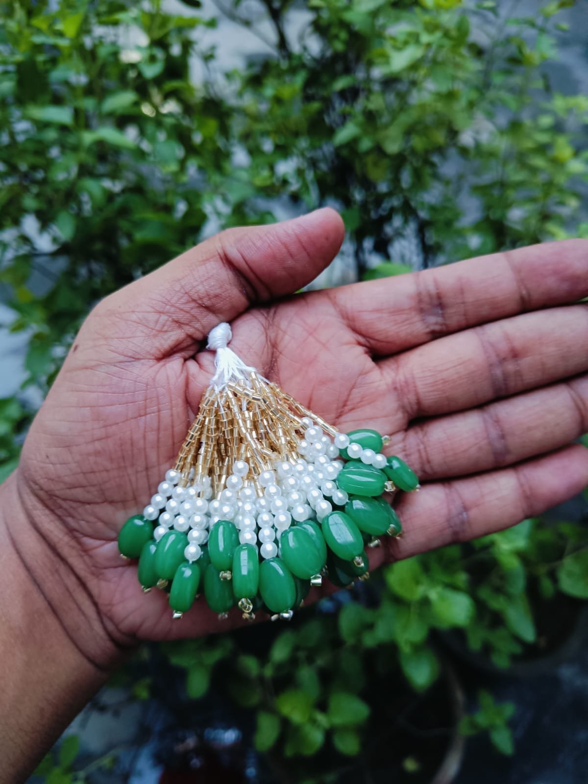 Dark Green  Golden Latkan - 10pc