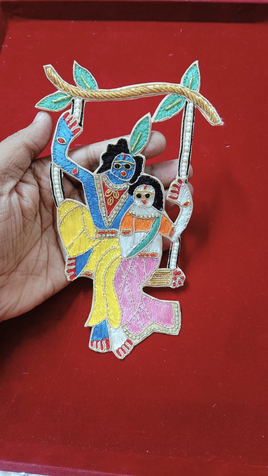 Radha Krishna with Jhula Buti Patches - 1pc