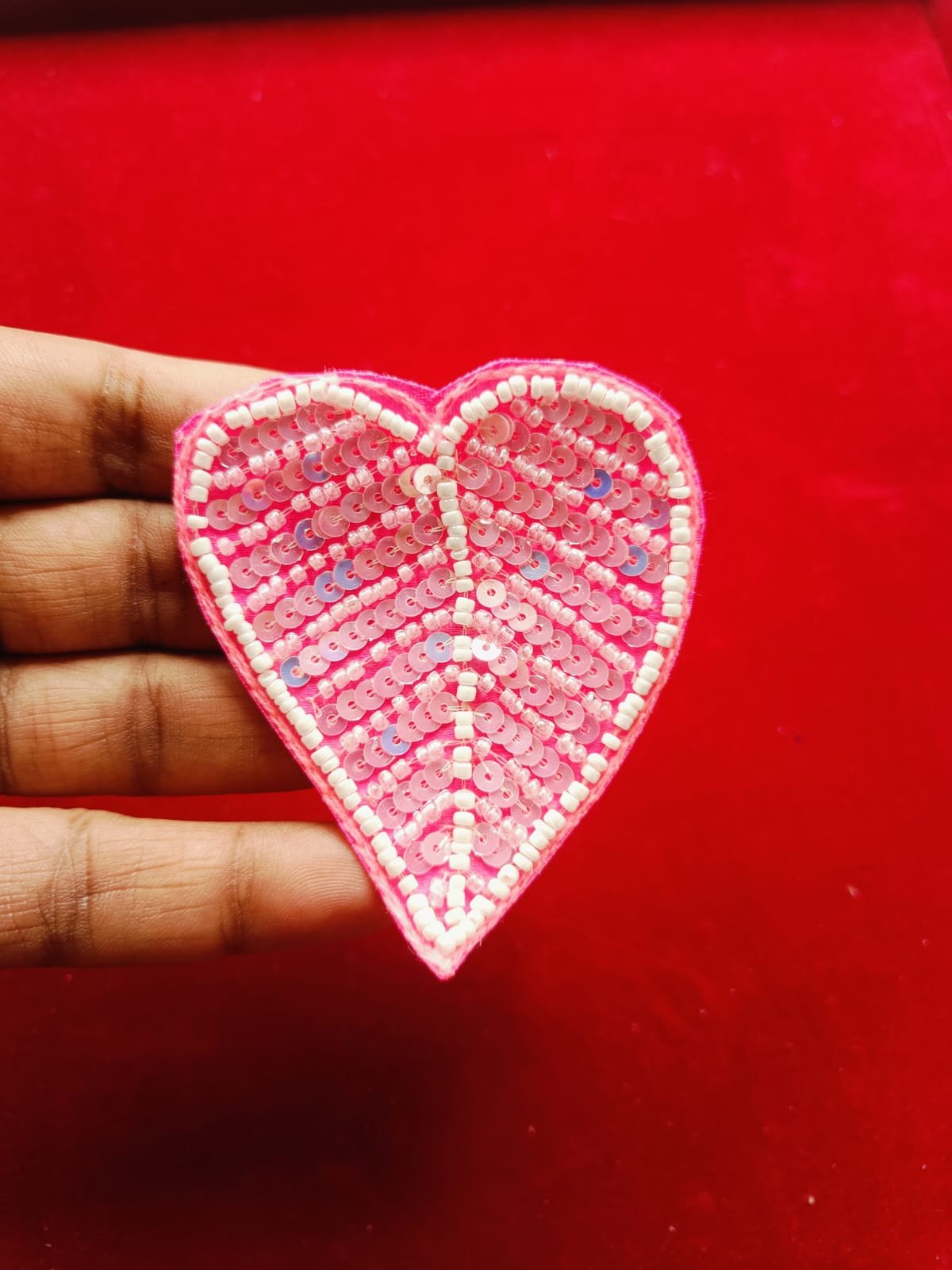 Light Pink And White Pan Buti Patches - 10pc