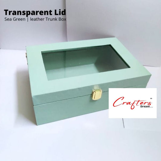 Acrylic Leather Trunk Box -( Mint Green) - 10*7inch