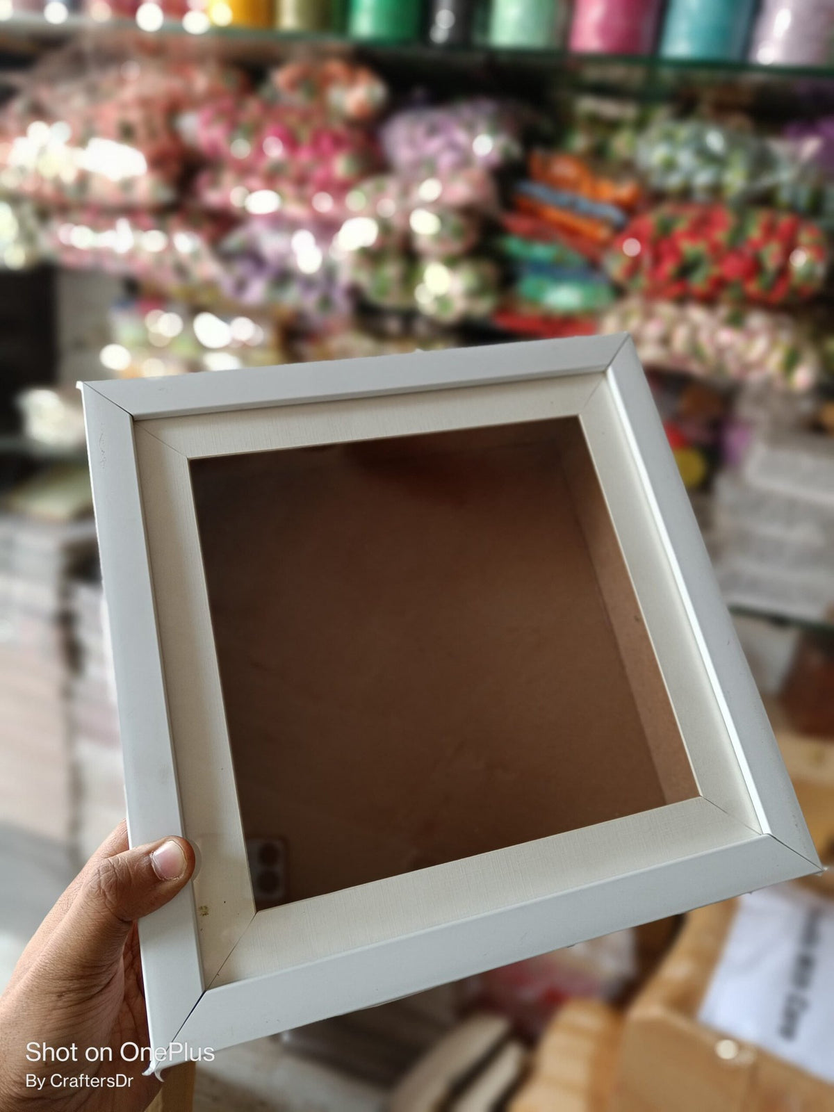 Shadow Box Glass Frame with Mount – 12*12 inch (White)