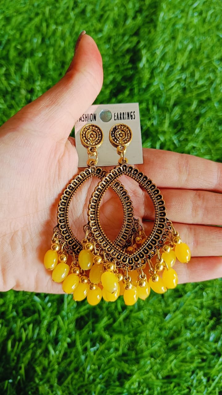 Colorful Drop Resin Jhumka - 2pc
