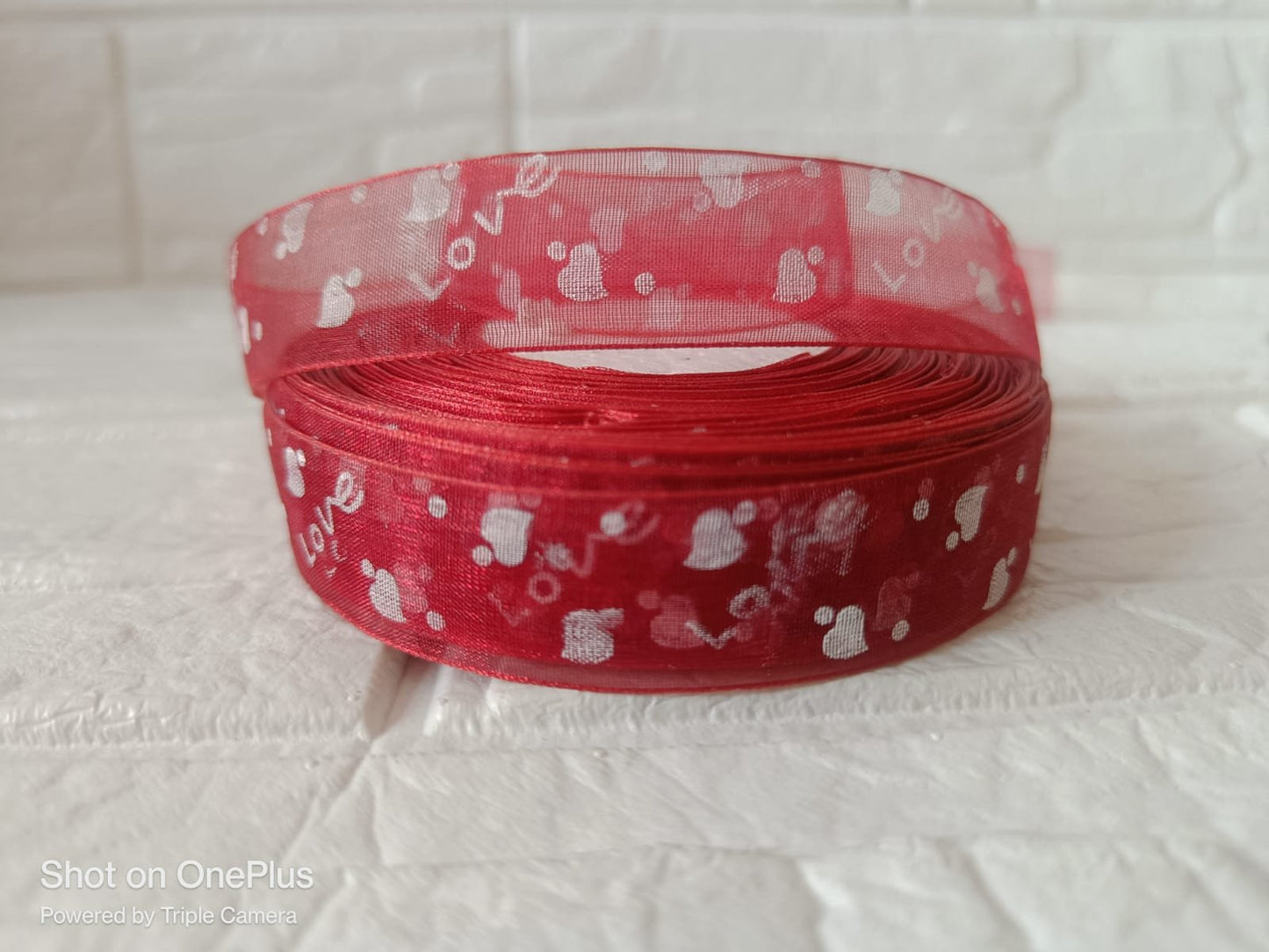Love Organza Ribbon 1 inch – Maroon