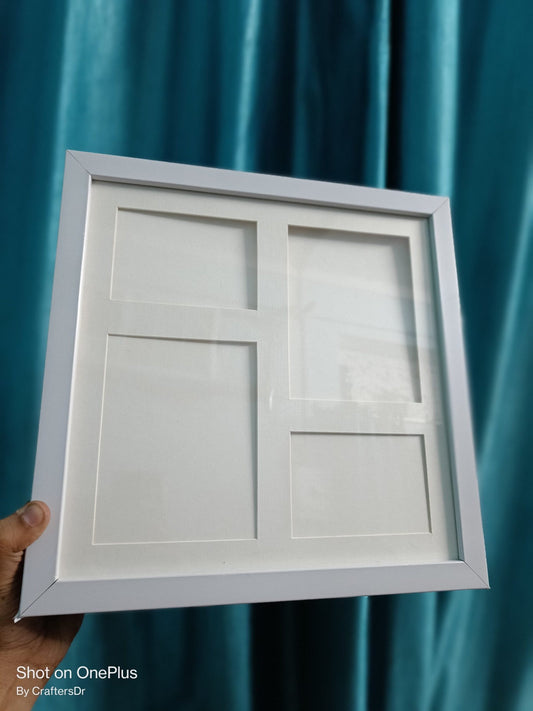 Shadow Box Glass Frame with Mount – 12*12 inch (White)