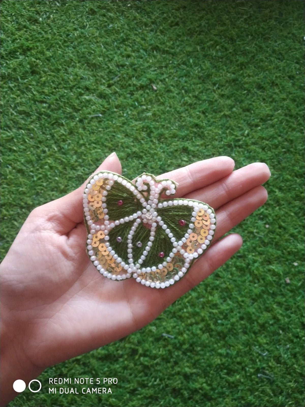 Mahindi Green Butterfly Buti Patches - 5pc