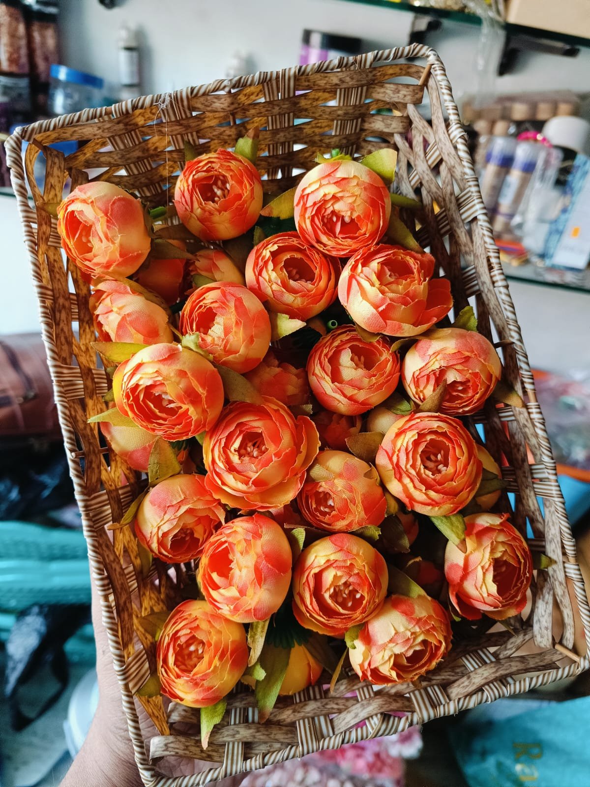 Orange Peony Flower Dual Shade