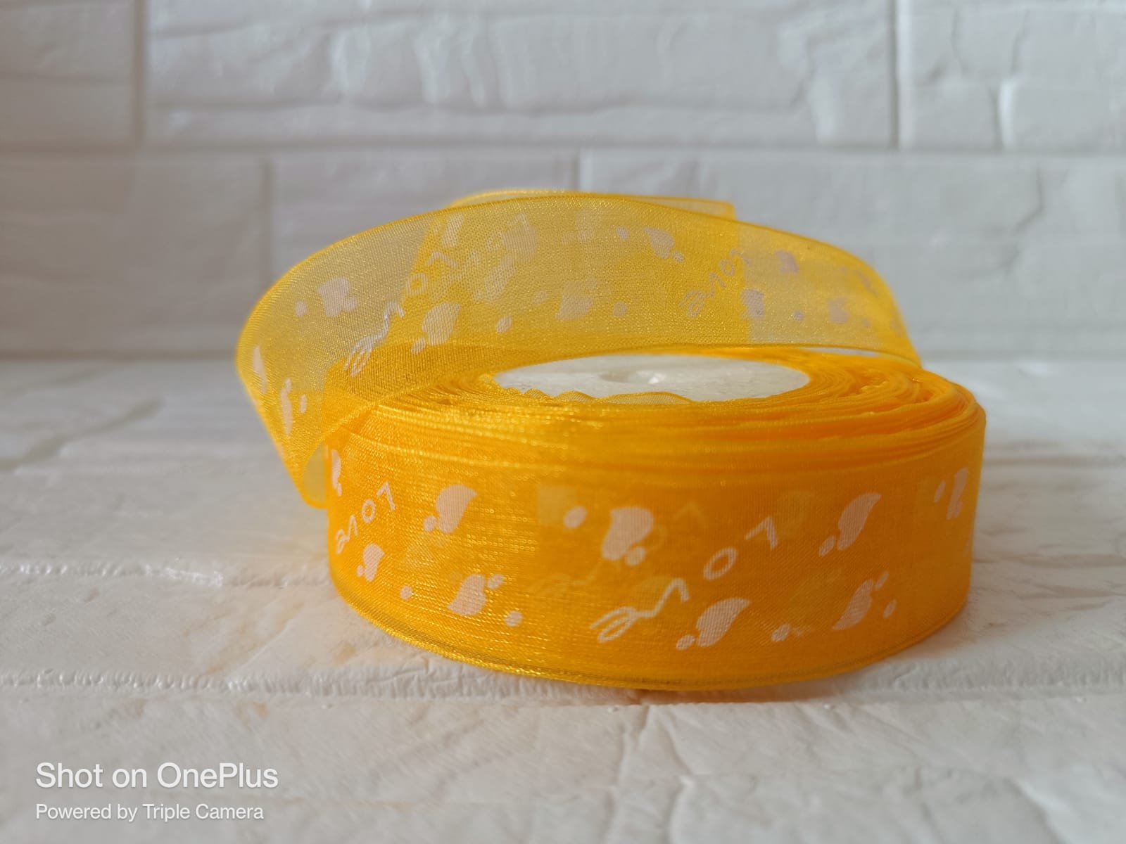 Love Organza Ribbon 1 inch – Light Yellow