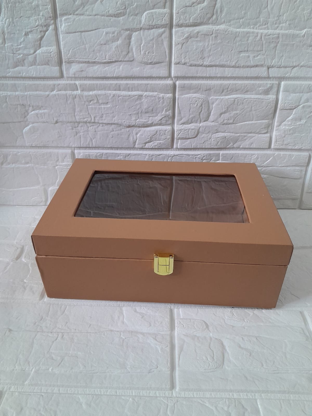 Acrylic Leather Trunk Box (Chocolate) - 10*7inch