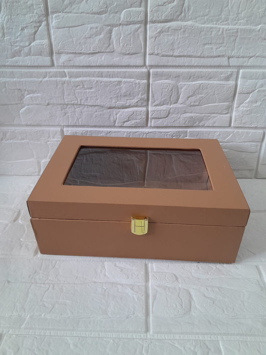Acrylic Leather Trunk Box (Chocolate) - 10*7inch