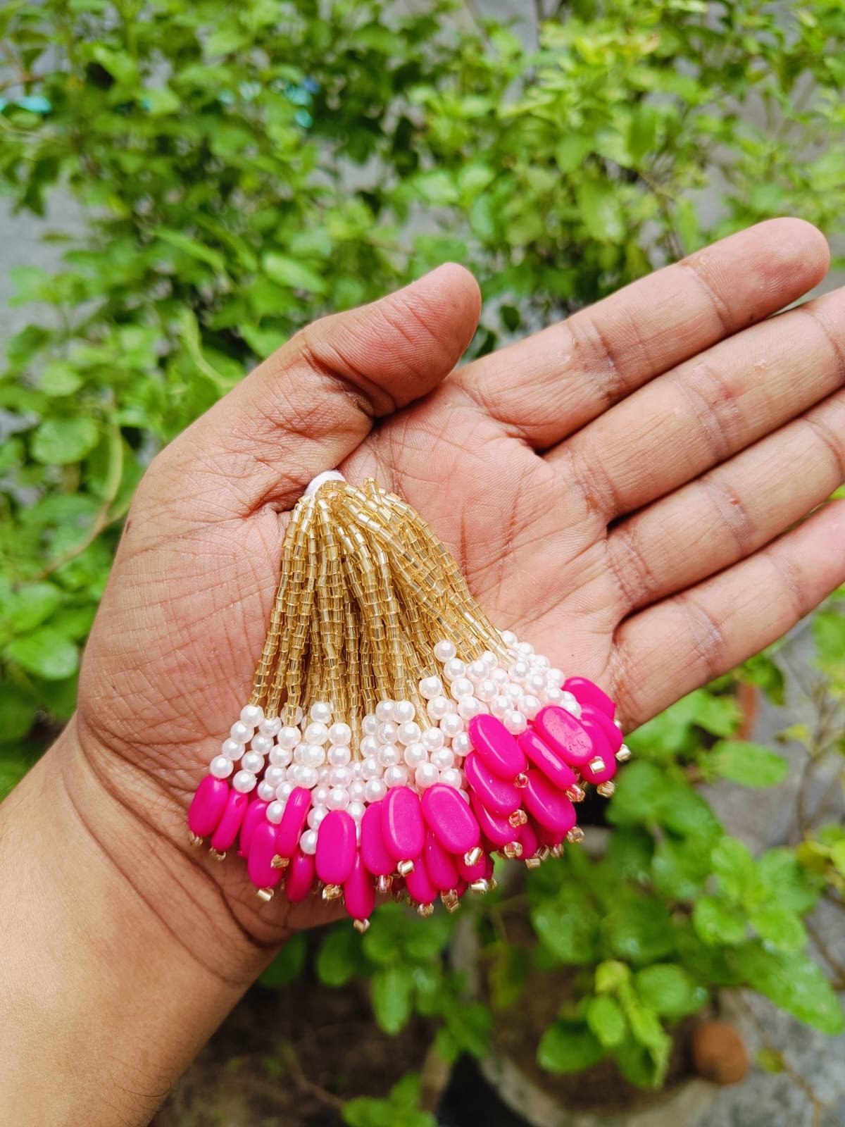 Dark Pink Moti Latkan - 10pc