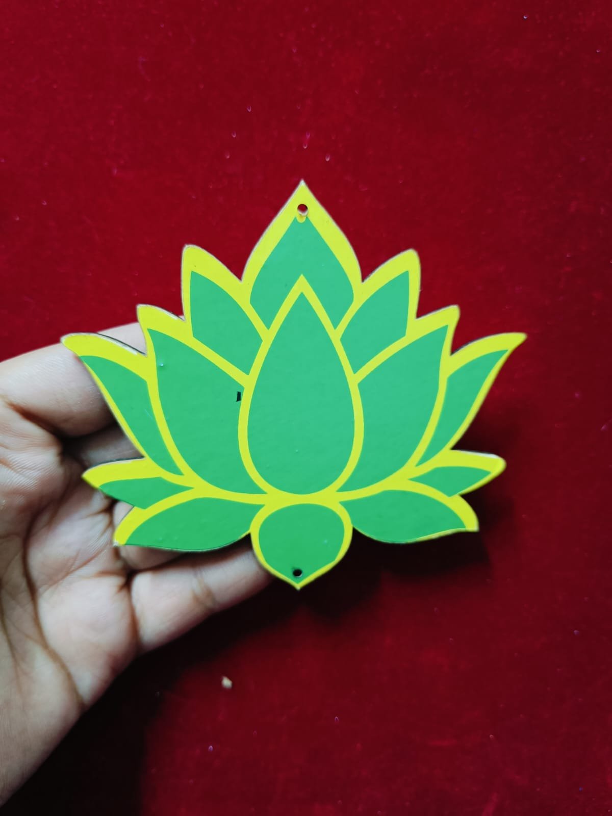 MDF Printed Green Lotus Cut Out - 10pc