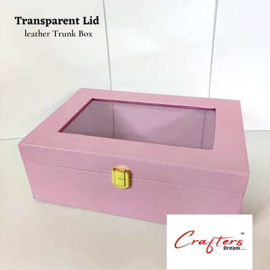 Acrylic Leather Trunk Box (Pink) - 10*7inch