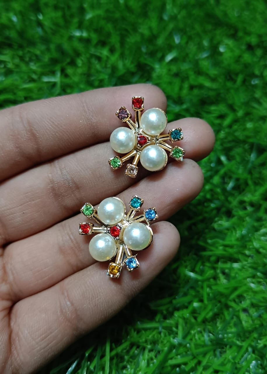 Flower Pearls with Rhinestones
