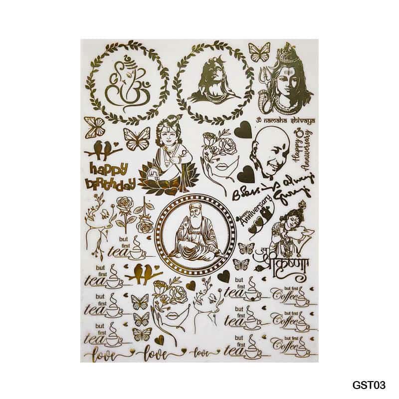 Gold Metal Sticker A4 (GST03)