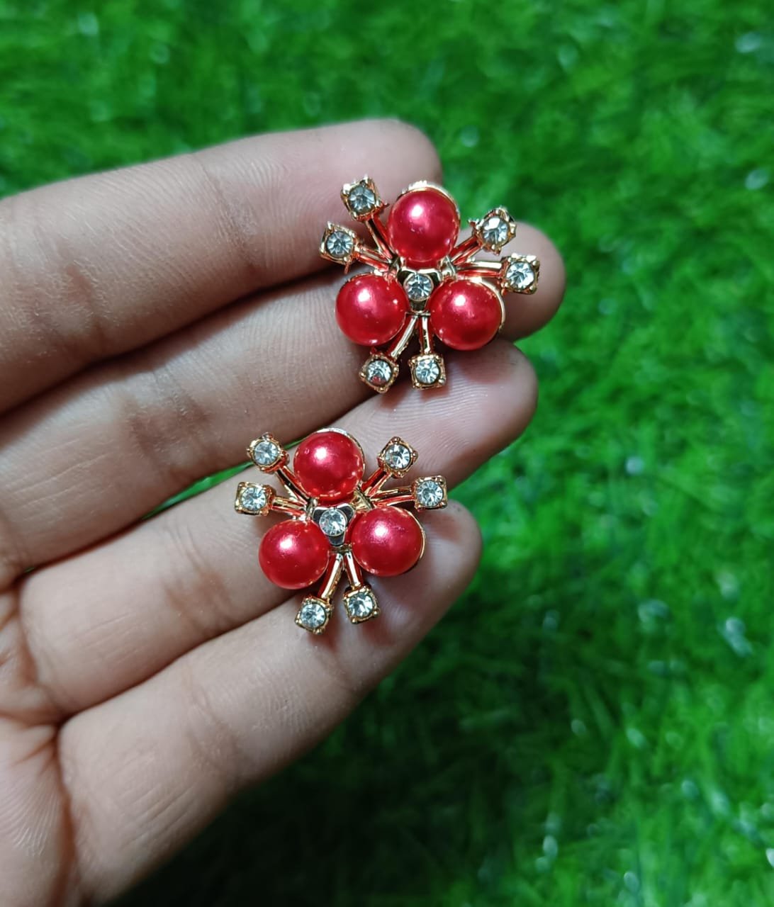 Flower Pearls with Rhinestones