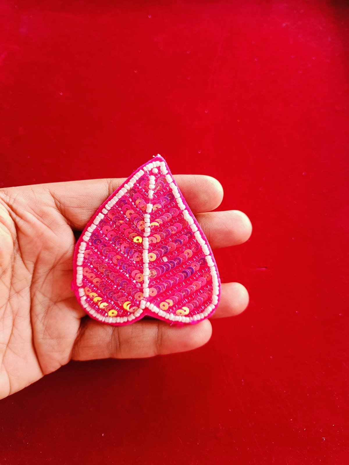 Pink And White Pan Buti Patches - 10pc
