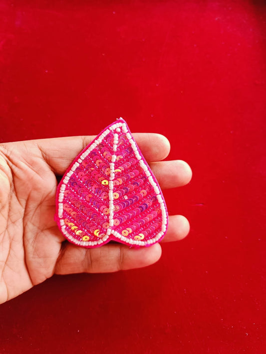 Pink And White Pan Buti Patches - 10pc