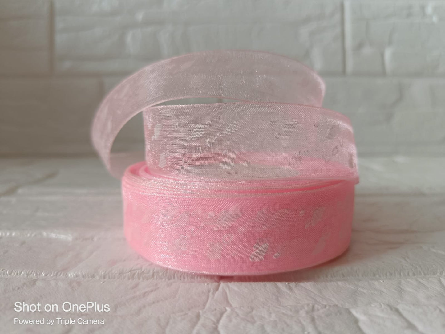 Love Organza Ribbon 1 inch – Baby Pink