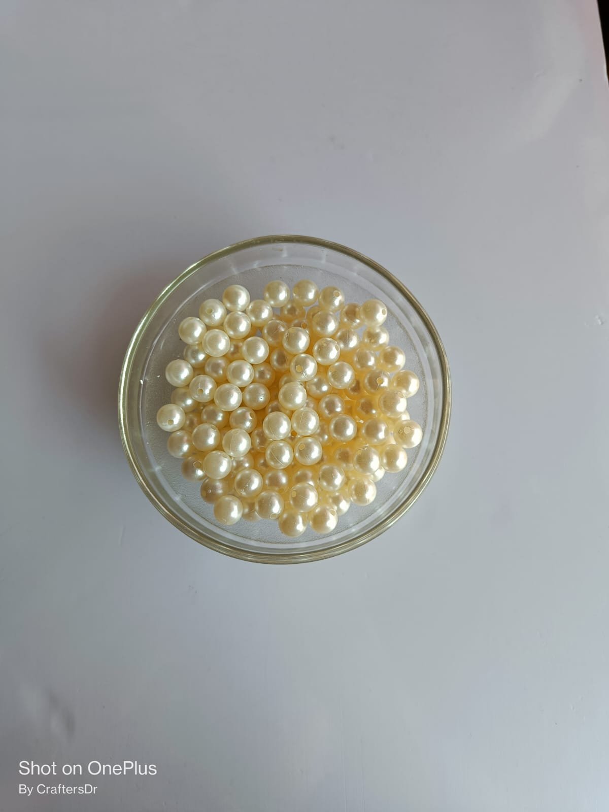 Moti /Pearls /Beads – White (100gm) – 10mm