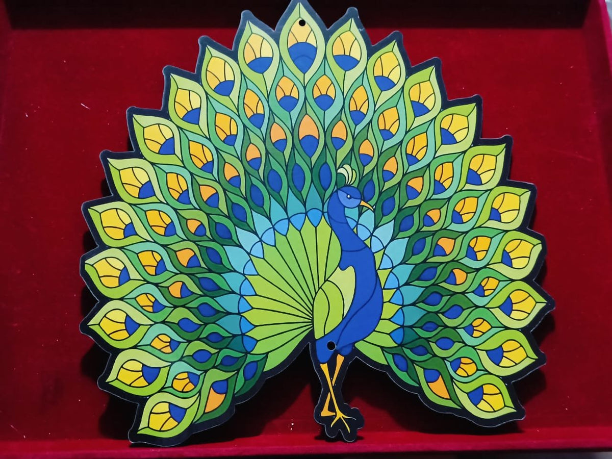 MDF Peacock Rangoli (12inch) - 1pc